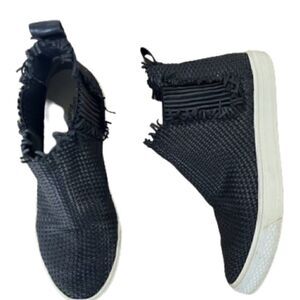Loeffler Randall Black Textured High-Top Sneakers
